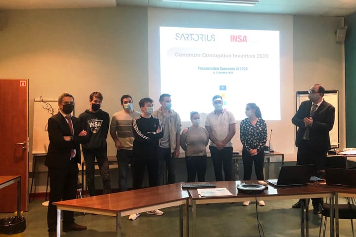 2020 prize ceremony with Sartorius (photo INSA Strasbourg)